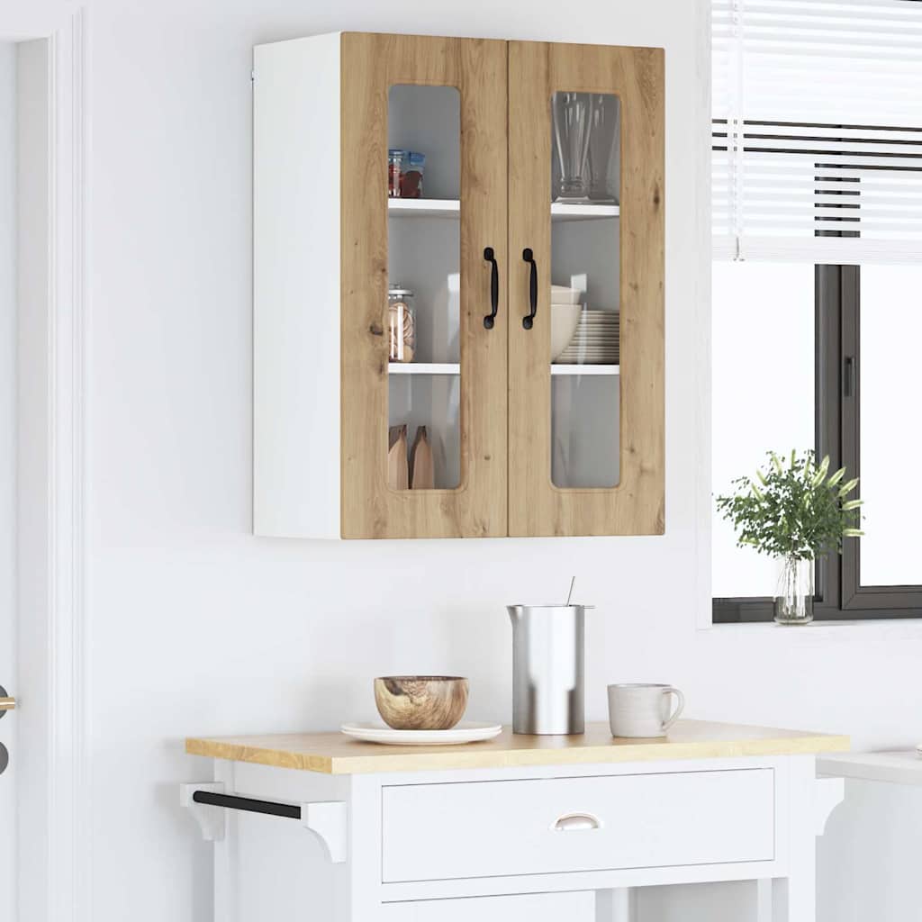 vidaXL Κρεμαστό ντουλάπι κουζίνας με ράφι Artisan Oak 60 x 31 x 80 εκ.