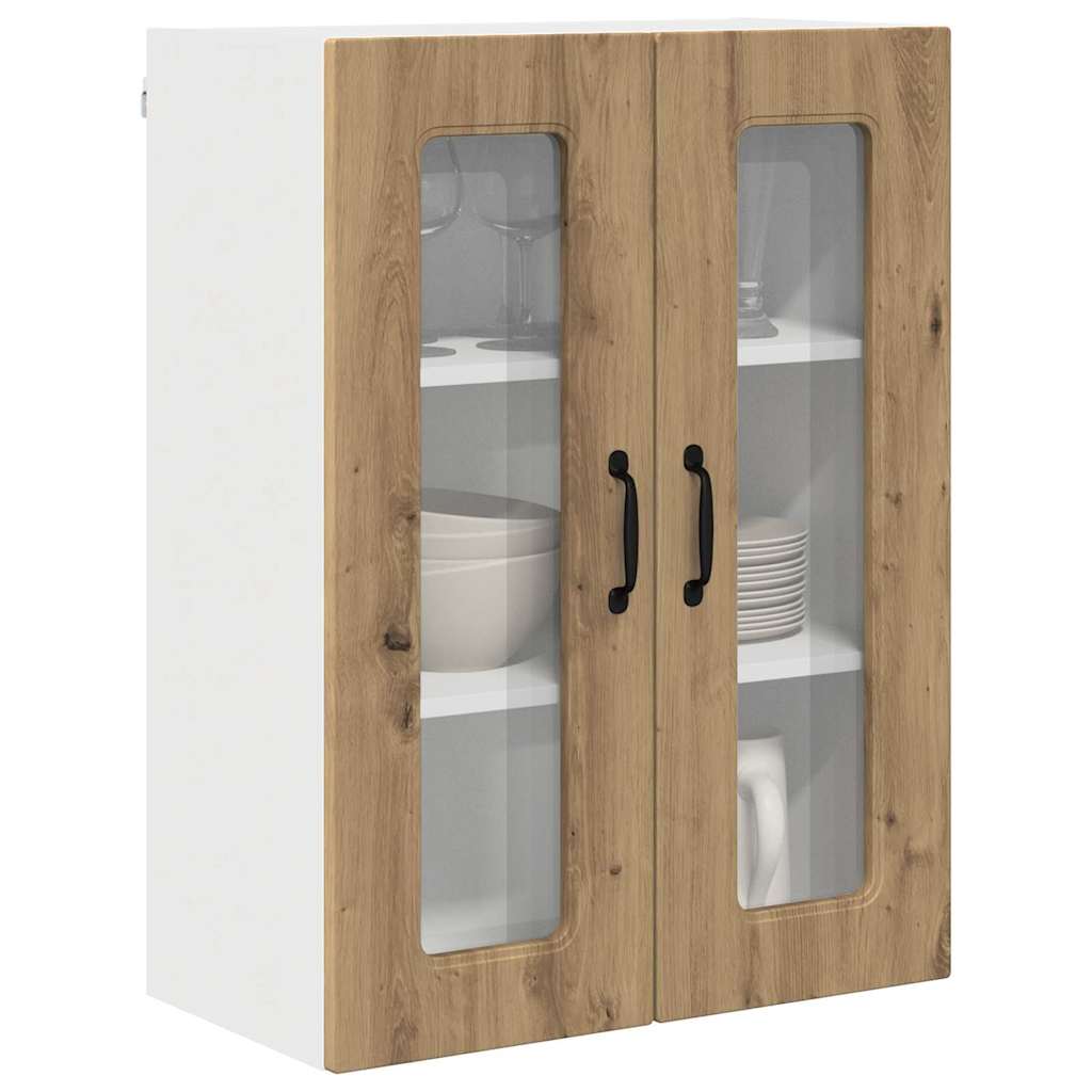 vidaXL Κρεμαστό ντουλάπι κουζίνας με ράφι Artisan Oak 60 x 31 x 80 εκ.