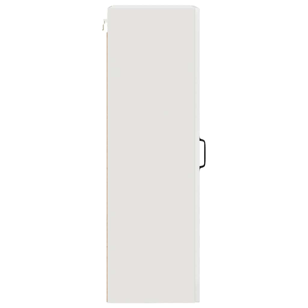 vidaXL Κρεμαστό ντουλάπι κουζίνας με ράφι Υψηλής γυαλάδας λευκό