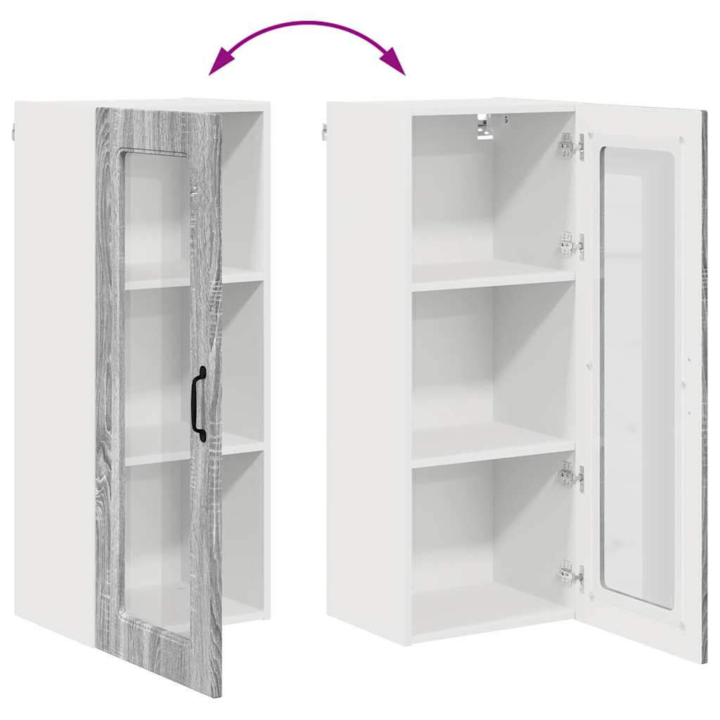 vidaXL Κρεμαστό ντουλάπι κουζίνας Γκρίζο Σονομα 40 x 31 x 100 εκ.