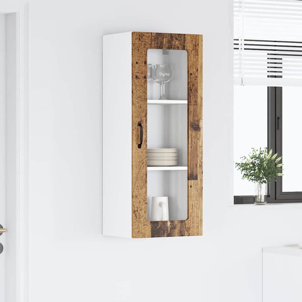 vidaXL Κρεμαστό ντουλάπι κουζίνας με ράφι Παλιό Ξύλο 40 x 31 x 100 εκ.