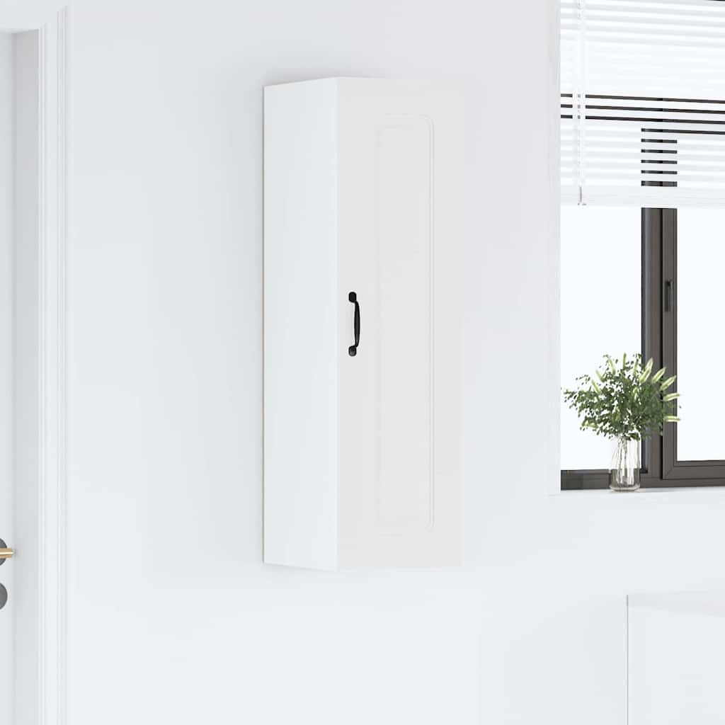 vidaXL Κρεμαστό ντουλάπι κουζίνας με ράφι Λευκό 30 x 31 x 100 εκ.