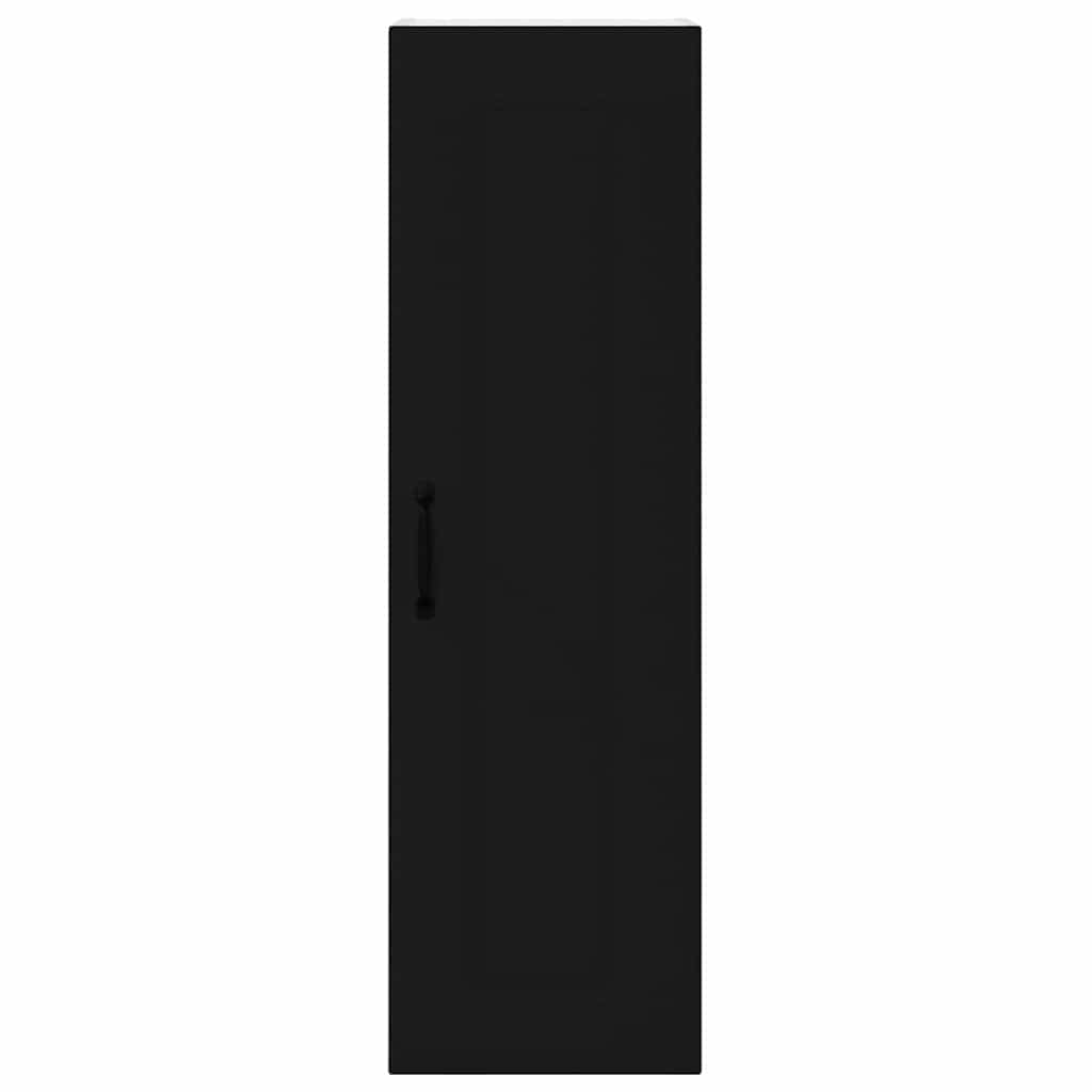 vidaXL Κρεμαστό ντουλάπι κουζίνας με ράφι Μαύρο 30 x 31 x 100 εκ.