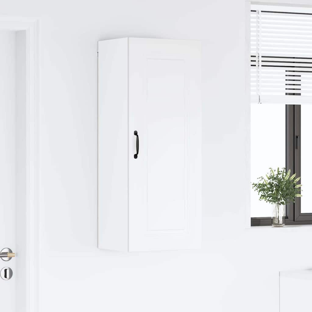 vidaXL Κρεμαστό ντουλάπι κουζίνας με ράφι Υψηλής γυαλάδας λευκό