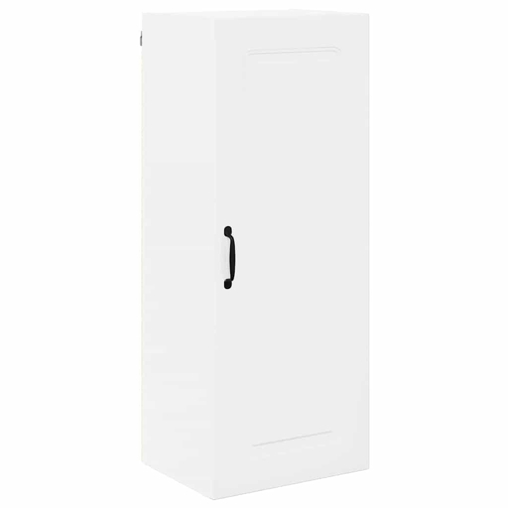 vidaXL Κρεμαστό ντουλάπι κουζίνας με ράφι Υψηλής γυαλάδας λευκό