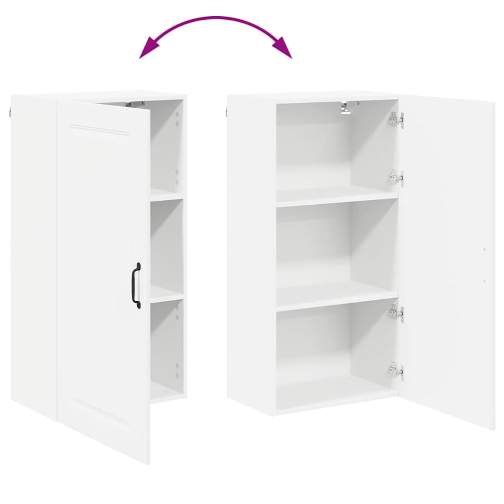 vidaXL Κρεμαστό ντουλάπι κουζίνας με ράφι Λευκό 50 x 31 x 100 εκ.