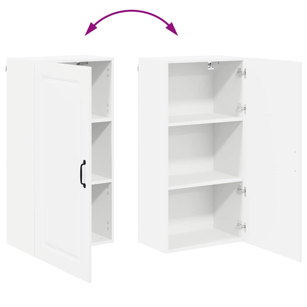 vidaXL Κρεμαστό ντουλάπι κουζίνας με ράφι Υψηλής γυαλάδας λευκό