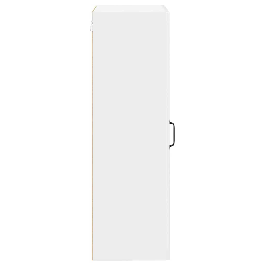 vidaXL Κρεμαστό ντουλάπι κουζίνας με ράφι Υψηλής γυαλάδας λευκό