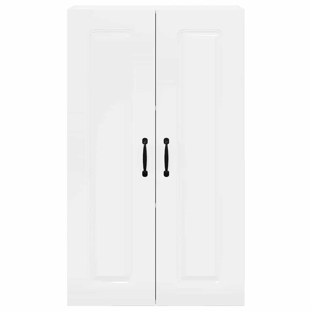 vidaXL Κρεμαστό ντουλάπι κουζίνας με ράφι Υψηλής γυαλάδας λευκό