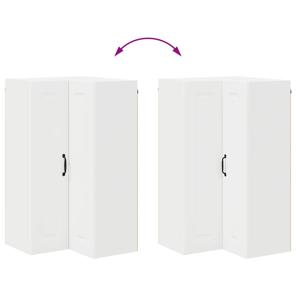 vidaXL Κρεμαστό ντουλάπι κουζίνας με ράφι Λευκό 57 x 57 x 100 εκ.