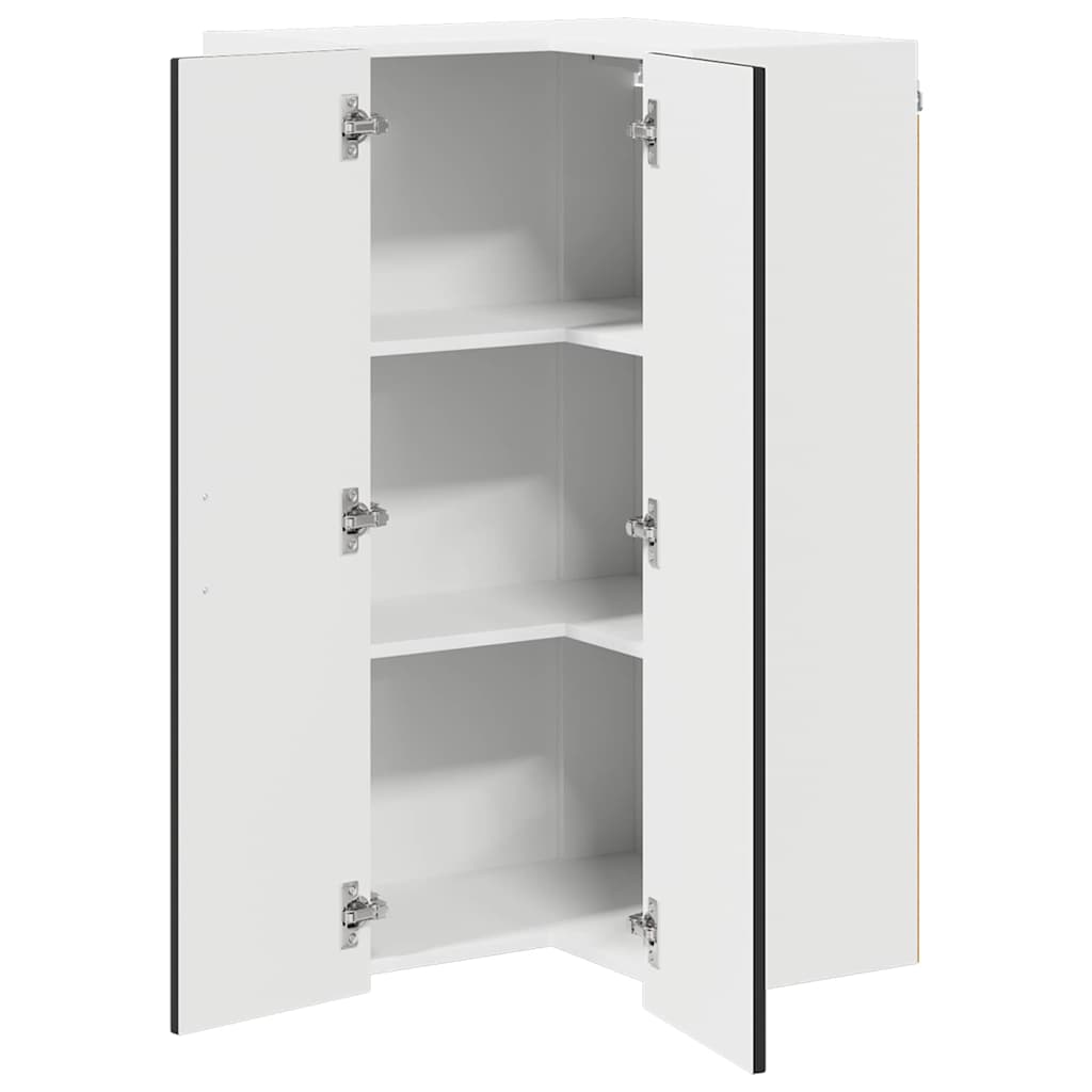 vidaXL Κρεμαστό ντουλάπι κουζίνας με ράφι Μαύρο 57 x 57 x 100 εκ.