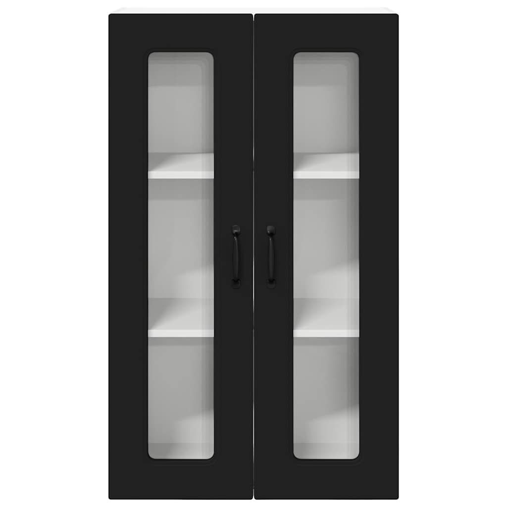 vidaXL Κρεμαστό ντουλάπι κουζίνας με ράφι Μαύρο 60 x 31 x 100 εκ.