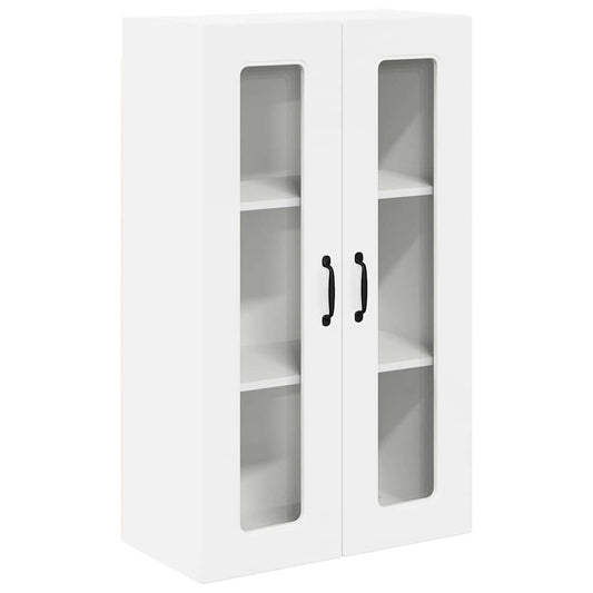 vidaXL Κρεμαστό ντουλάπι κουζίνας με ράφι Υψηλής γυαλάδας λευκό