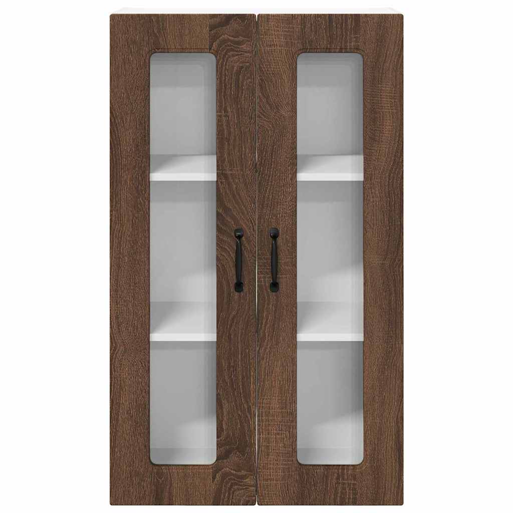 vidaXL Κρεμαστό ντουλάπι κουζίνας με ράφι Καφέ δρυς 60 x 31 x 100 εκ.