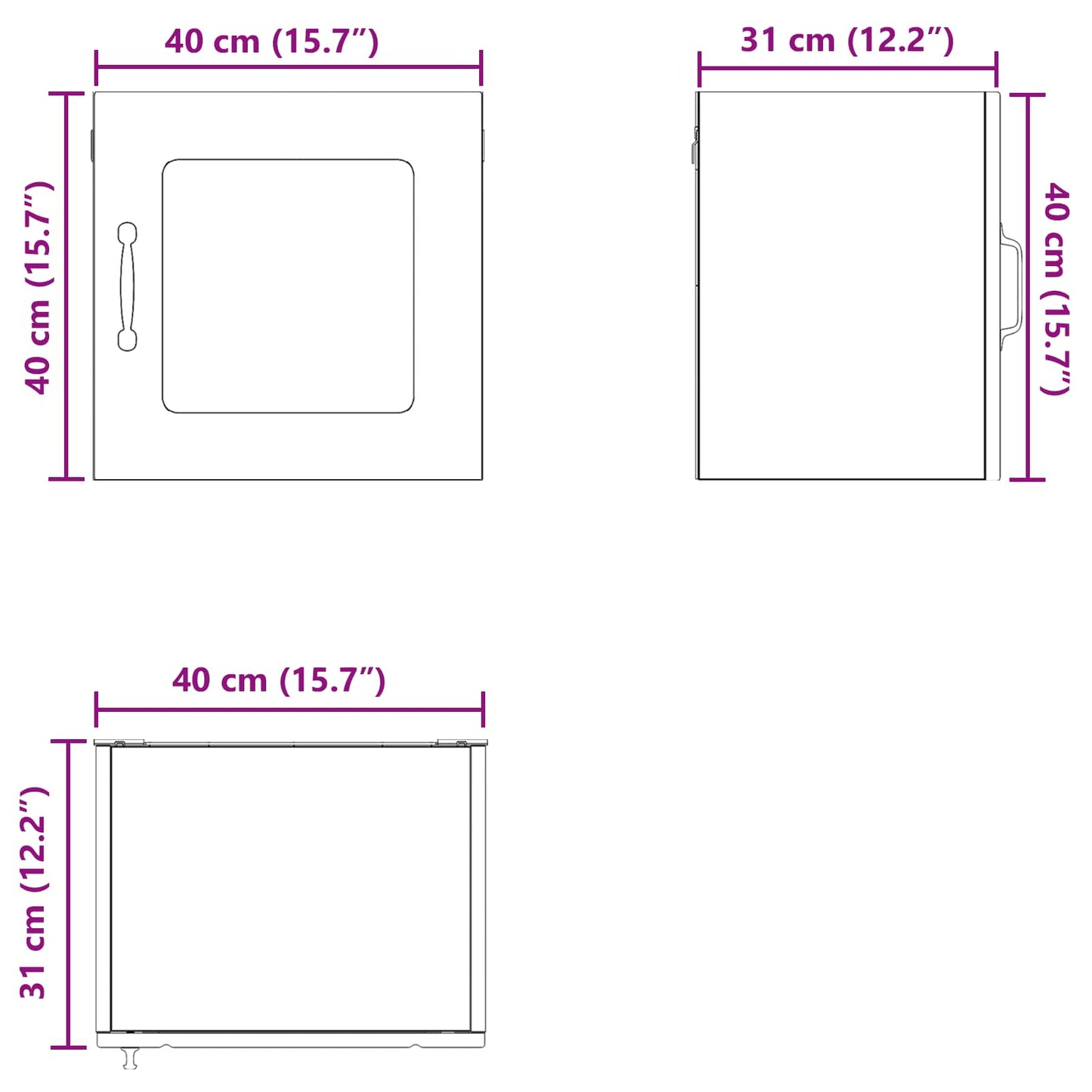 vidaXL Ραφιέρα τοίχου LUCCA Καπνισμένο Ξύλο Δρυός 40 x 31 x 40 εκ.