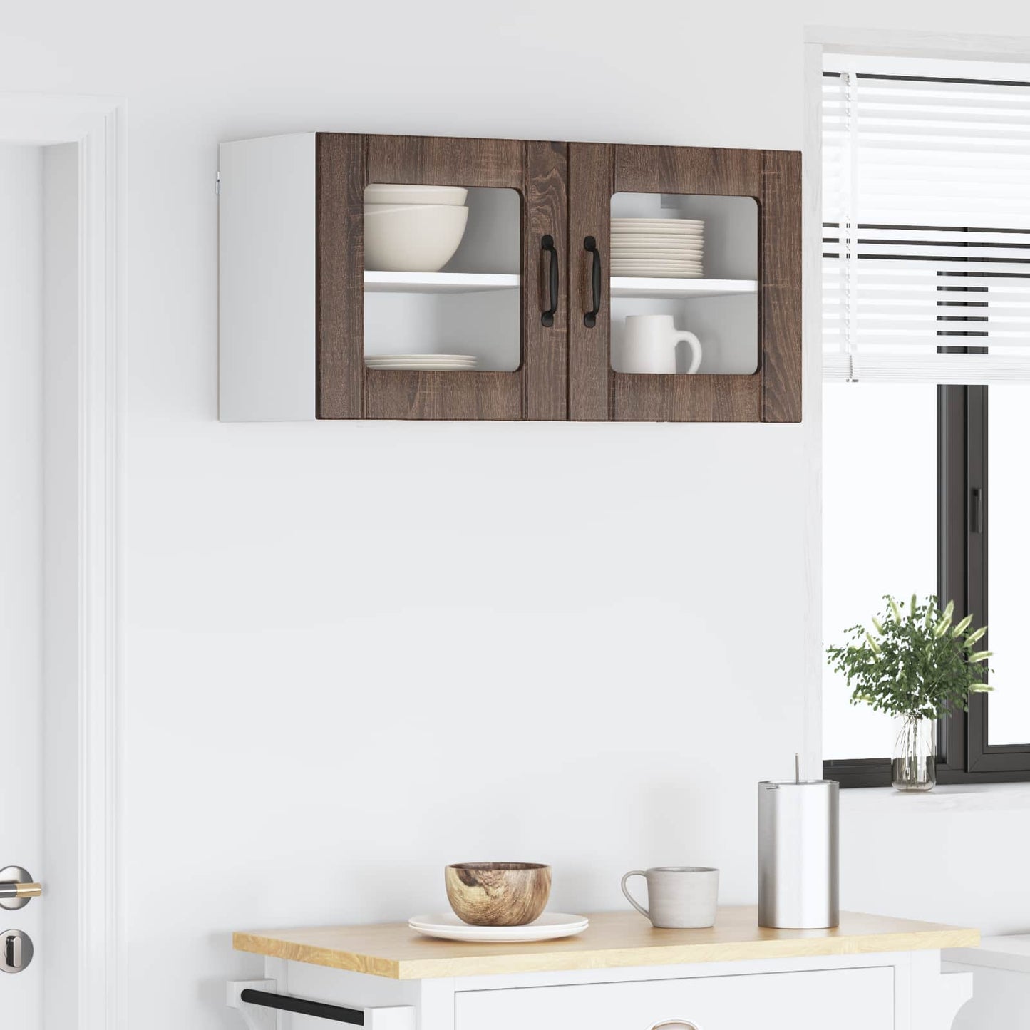 vidaXL Ραφιέρα τοίχου Lucca 2 pcs Καφέ Ξύλο Δρυός 40 x 31 x 40 εκ.