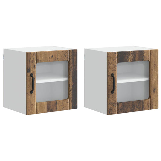 vidaXL Ραφιέρα τοίχου LUCCA 2 pcs Παλαιωμένο ξύλο 40 x 31 x 40 εκ.