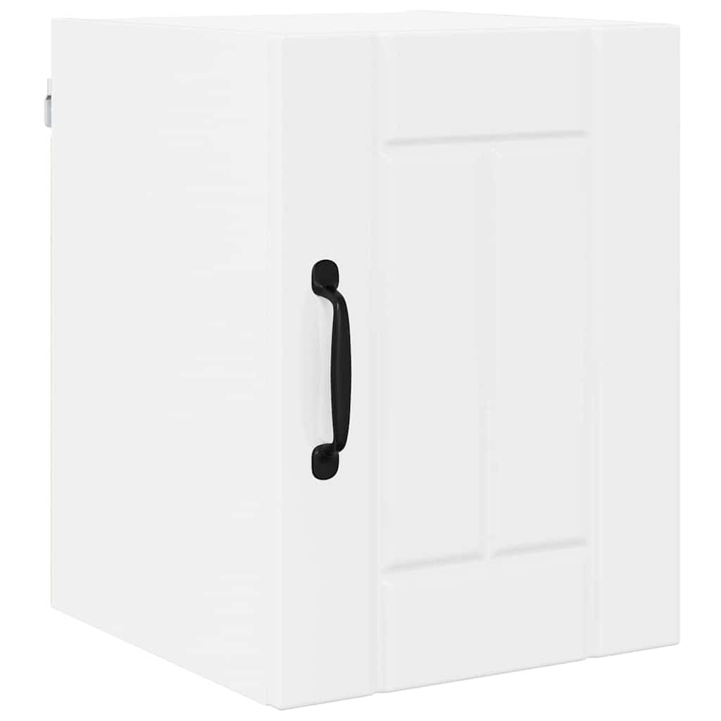 vidaXL Κρεμαστό ντουλάπι κουζίνας με ράφι 2 pcs Υψηλής γυαλάδας λευκό