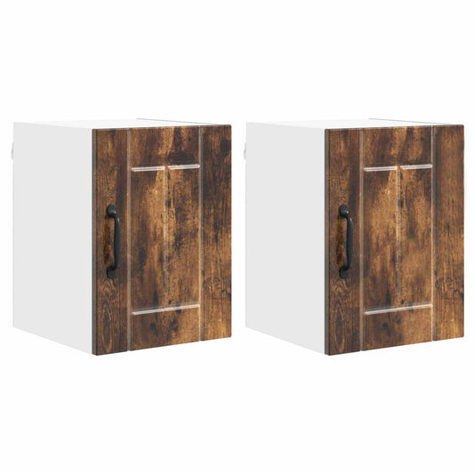 vidaXL Ντουλάπα Τοίχου LUCCA 2 pcs Καπνισμένο Ξύλο Δρυός
