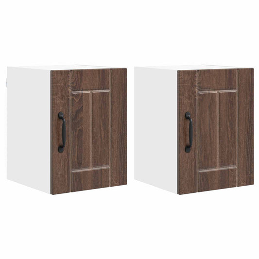 vidaXL Ντουλάπα Τοίχου LUCCA 2 pcs Καφέ Ξύλο Δρυός 30 x 31 x 40 εκ.