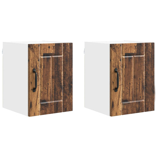 vidaXL Ντουλάπα Τοίχου LUCCA 2 pcs Παλαιωμένο ξύλο 30 x 31 x 40 εκ.