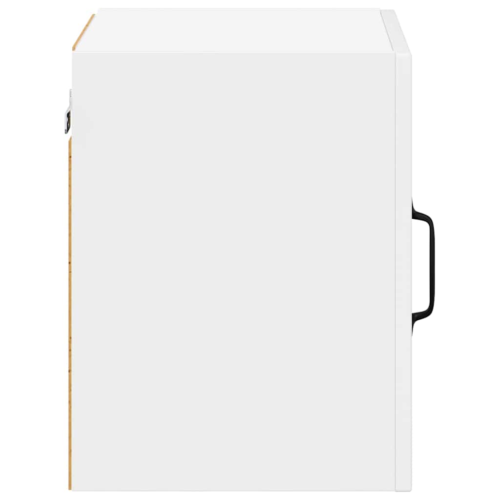 vidaXL Κρεμαστό ντουλάπι κουζίνας με ράφι Υψηλής γυαλάδας λευκό