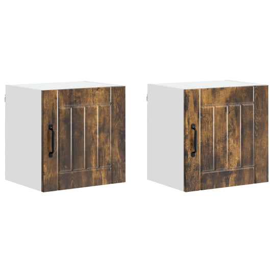 vidaXL Ντουλάπα Τοίχου LUCCA 2 pcs Καπνισμένο Ξύλο Δρυός