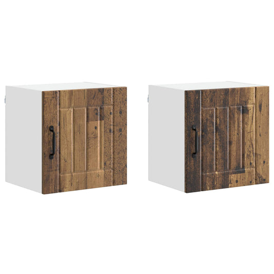 vidaXL Ντουλάπα Τοίχου LUCCA 2 pcs Παλαιωμένο ξύλο 40 x 31 x 40 εκ.