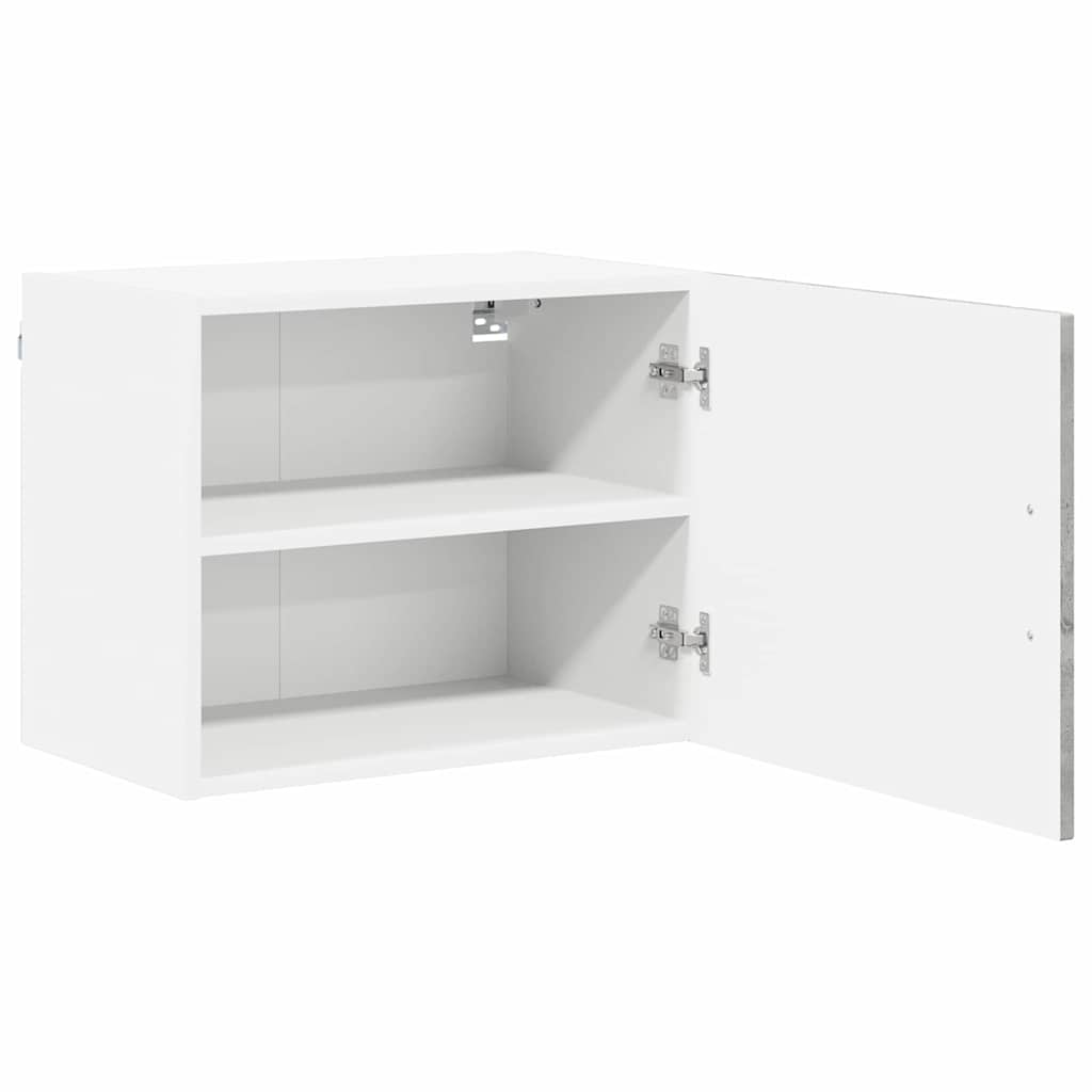 vidaXL Κρεμαστό ντουλάπι κουζίνας με ράφι 2 pcs Σκυρόδεμα Γκρι