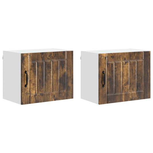 vidaXL Ντουλάπα Τοίχου LUCCA 2 pcs Καπνισμένο Ξύλο Δρυός
