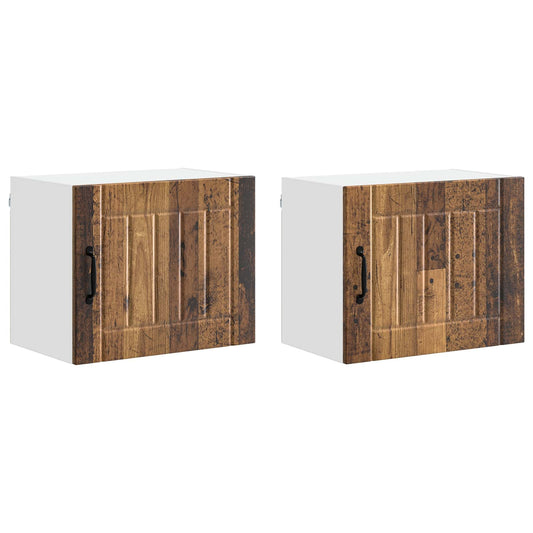vidaXL Ντουλάπα Τοίχου LUCCA 2 pcs Παλαιωμένο ξύλο 50 x 31 x 40 εκ.