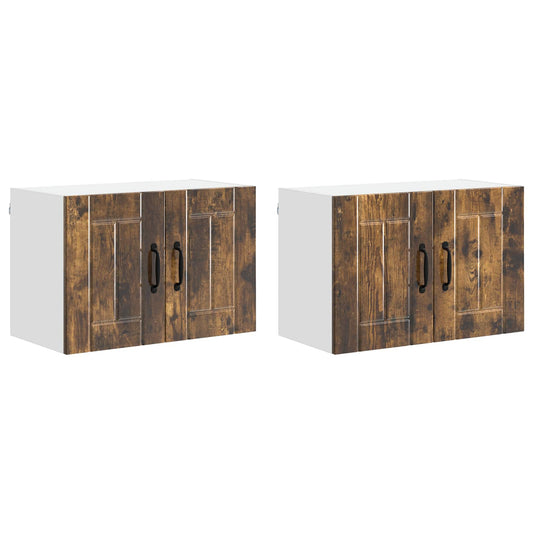 vidaXL Ντουλάπα Τοίχου LUCCA 2 pcs Καπνισμένο Ξύλο Δρυός
