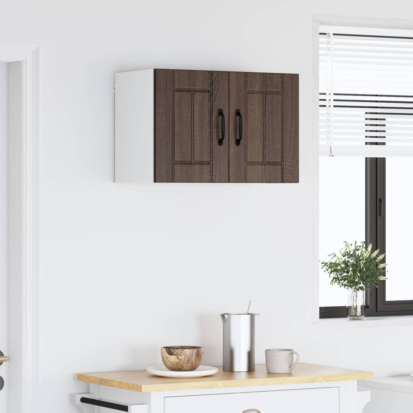 vidaXL Κρεμαστό ντουλάπι κουζίνας Επιτοίχιο Καφέ δρυς 60 x 31 x 40 εκ