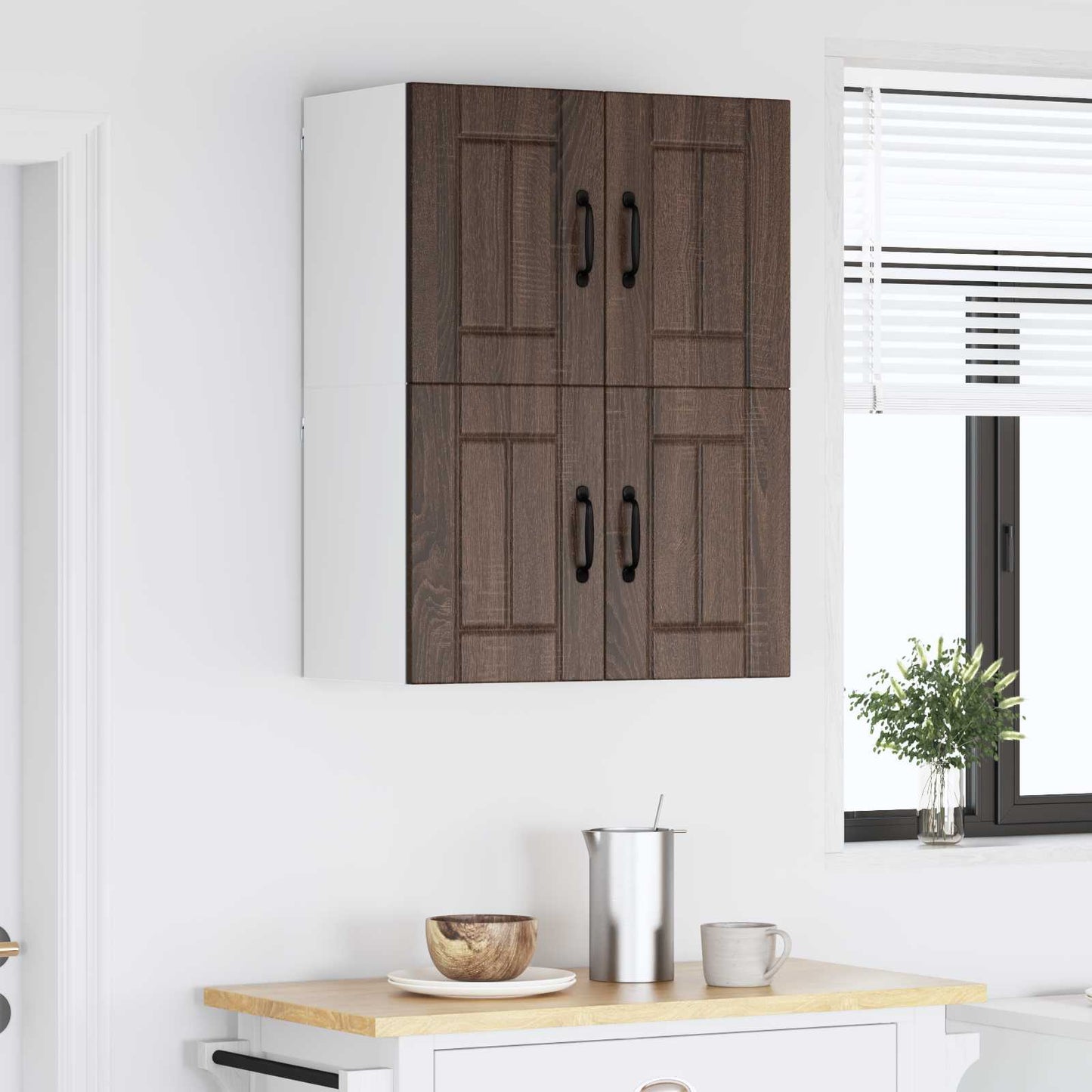 vidaXL Ντουλάπα Τοίχου LUCCA 2 pcs Καφέ Ξύλο Δρυός 60 x 31 x 40 εκ