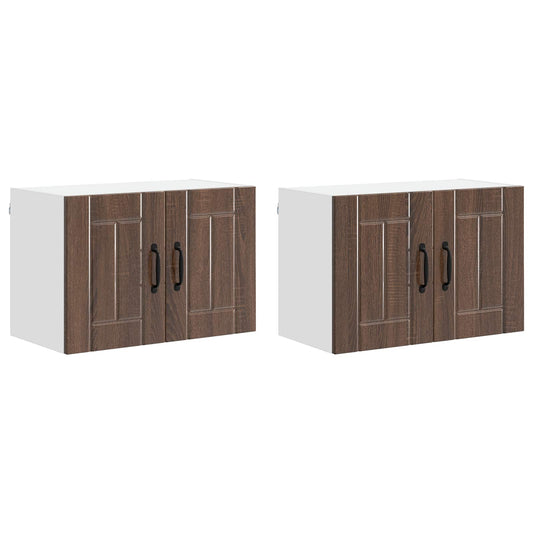 vidaXL Ντουλάπα Τοίχου LUCCA 2 pcs Καφέ Ξύλο Δρυός 60 x 31 x 40 εκ
