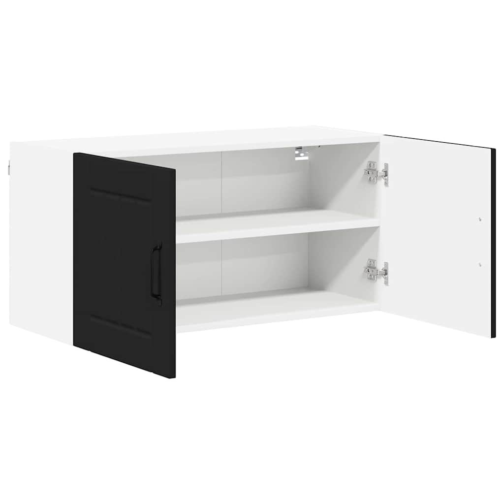 vidaXL Κρεμαστό ντουλάπι κουζίνας με ράφι Μαύρο 80 x 31 x 40 εκ