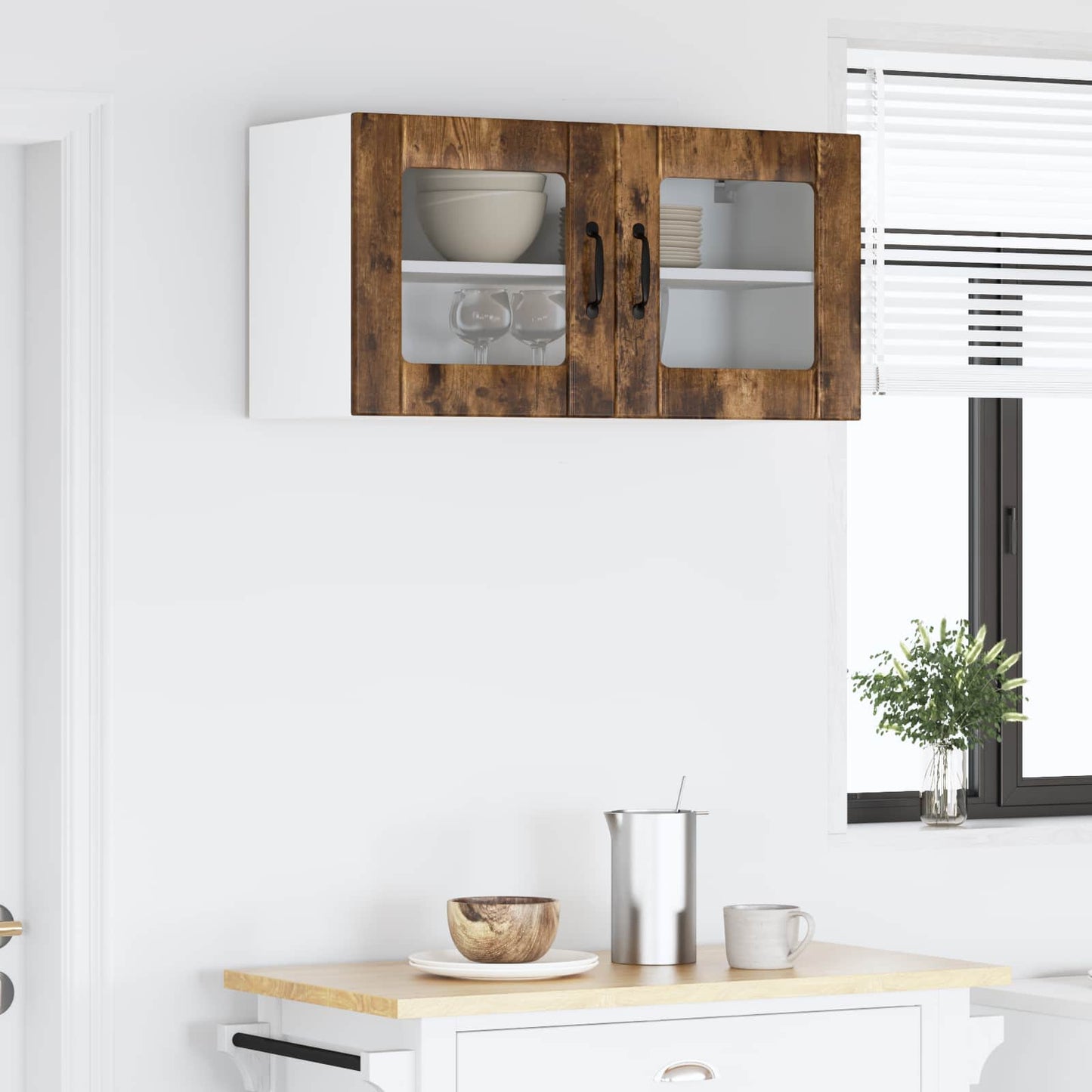 vidaXL Ραφιέρα τοίχου Lucca Καπνισμένο Ξύλο Δρυός 80 x 31 x 40 εκ