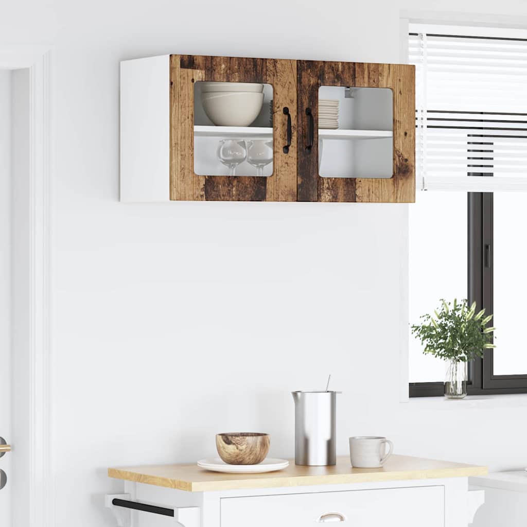 vidaXL Κρεμαστό ντουλάπι κουζίνας με ράφι Παλιό Ξύλο 80 x 31 x 40 εκ