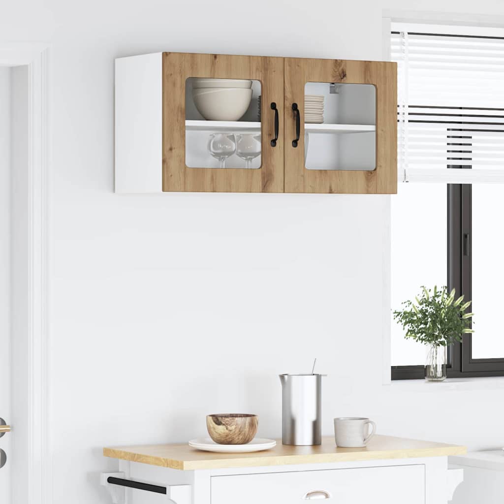 vidaXL Κρεμαστό ντουλάπι κουζίνας με ράφι Artisan Oak 80 x 31 x 40 εκ