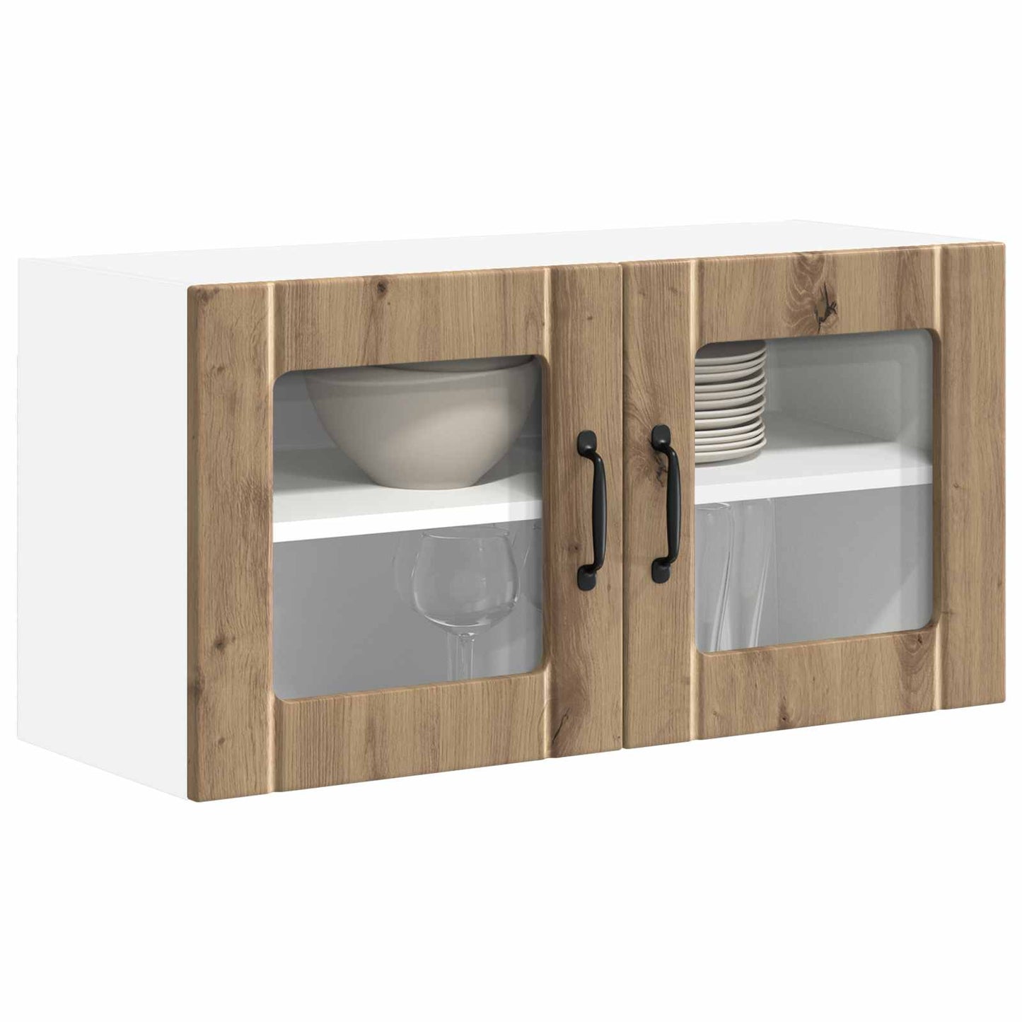 vidaXL Κρεμαστό ντουλάπι κουζίνας με ράφι Artisan Oak 80 x 31 x 40 εκ