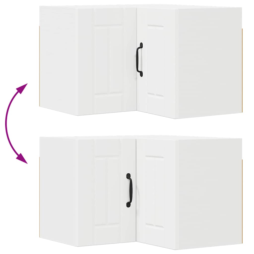 vidaXL Κρεμαστό ντουλάπι κουζίνας με ράφι Λευκό 57 x 57 x 40 εκ.