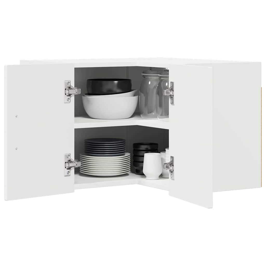 vidaXL Κρεμαστό ντουλάπι κουζίνας με ράφι Λευκό 57 x 57 x 40 εκ.