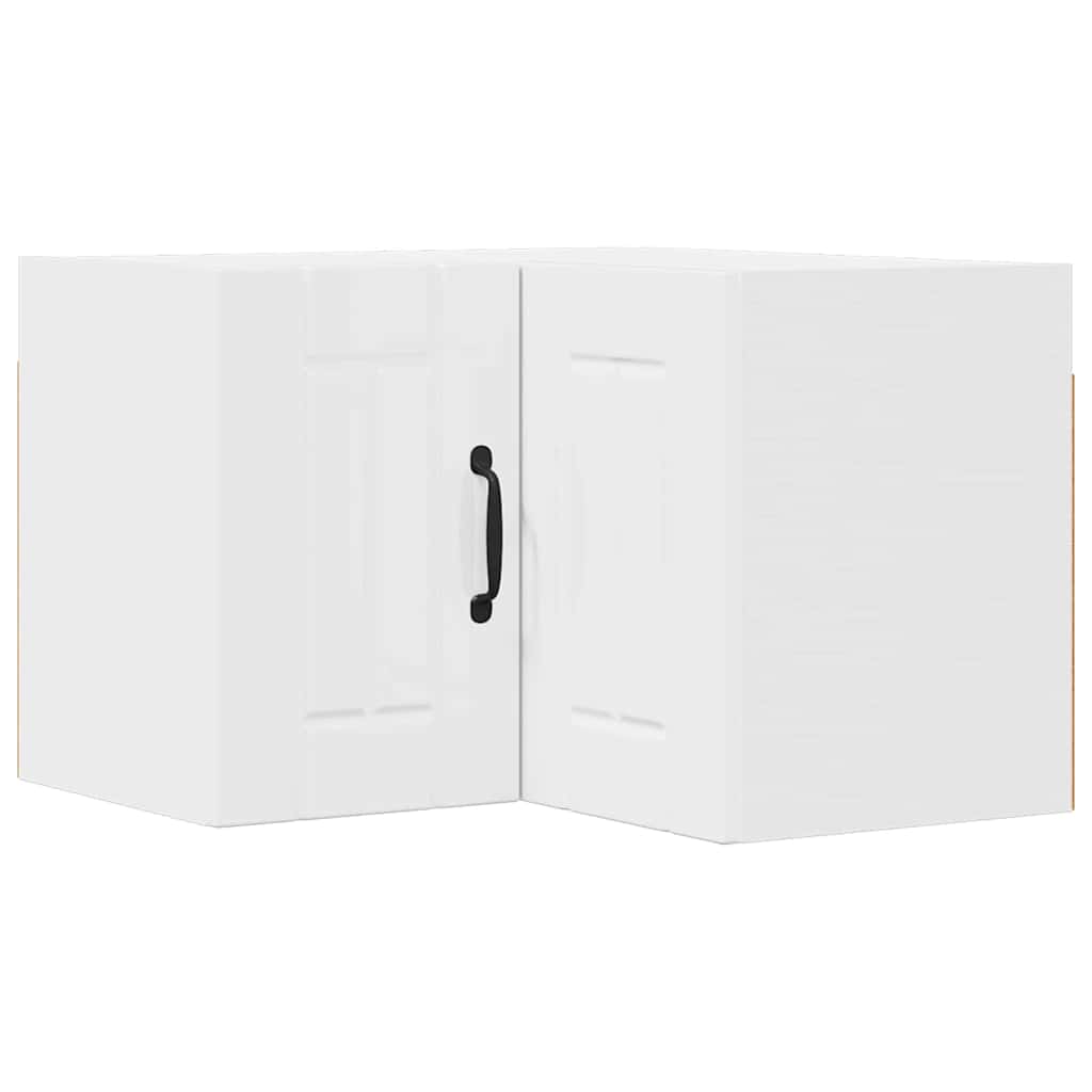 vidaXL Κρεμαστό ντουλάπι κουζίνας με ράφι Υψηλής γυαλάδας λευκό