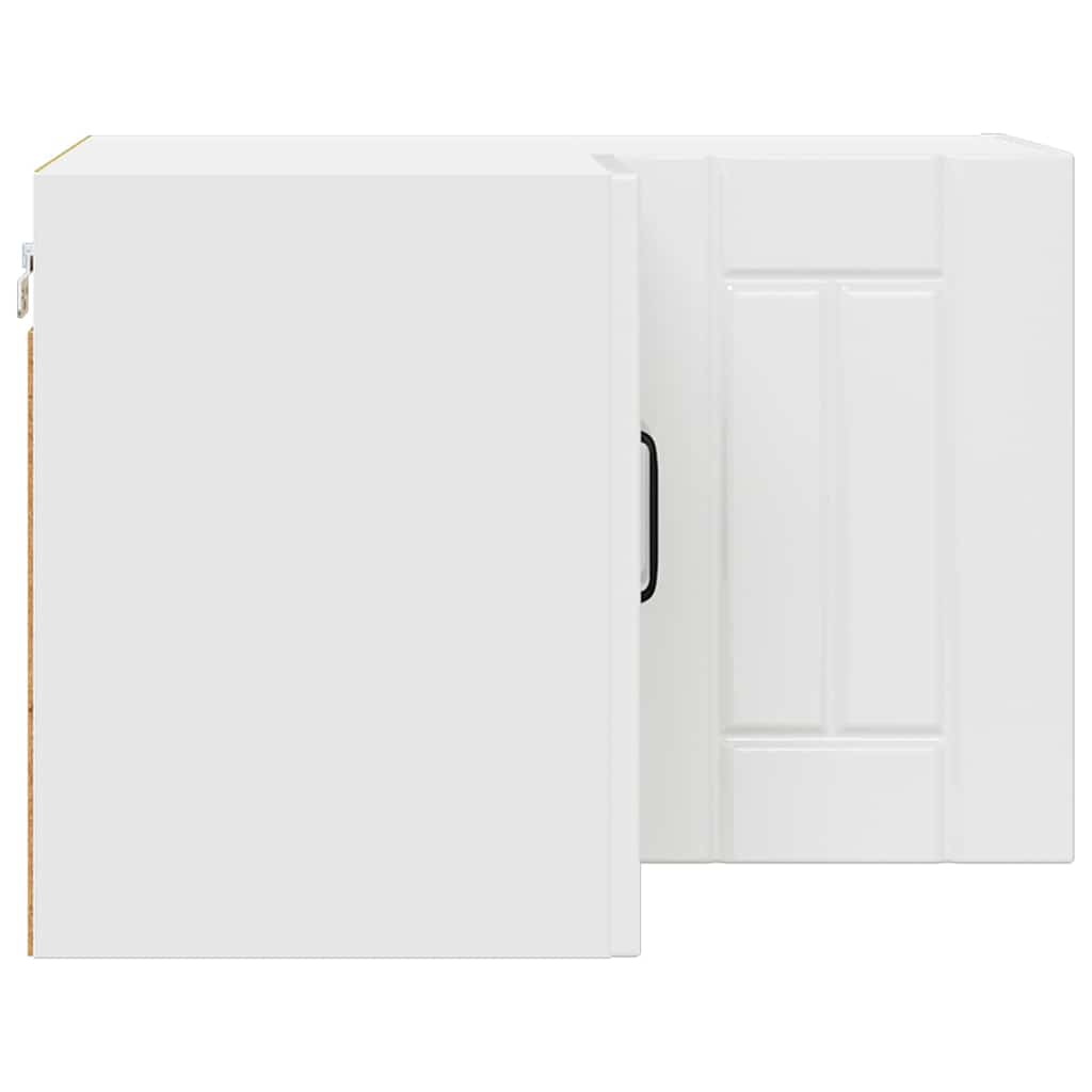 vidaXL Κρεμαστό ντουλάπι κουζίνας με ράφι Υψηλής γυαλάδας λευκό