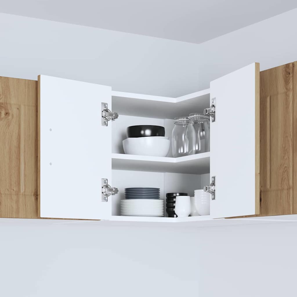 vidaXL Κρεμαστό ντουλάπι κουζίνας με ράφι Artisan Oak 57 x 57 x 40 εκ.
