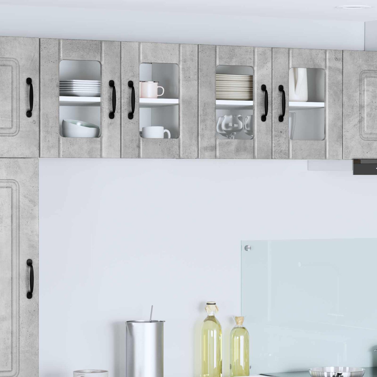 vidaXL Κρεμαστό ντουλάπι κουζίνας 2 pcs Σκυρόδεμα Γκρι 60 x 31 x 40 εκ