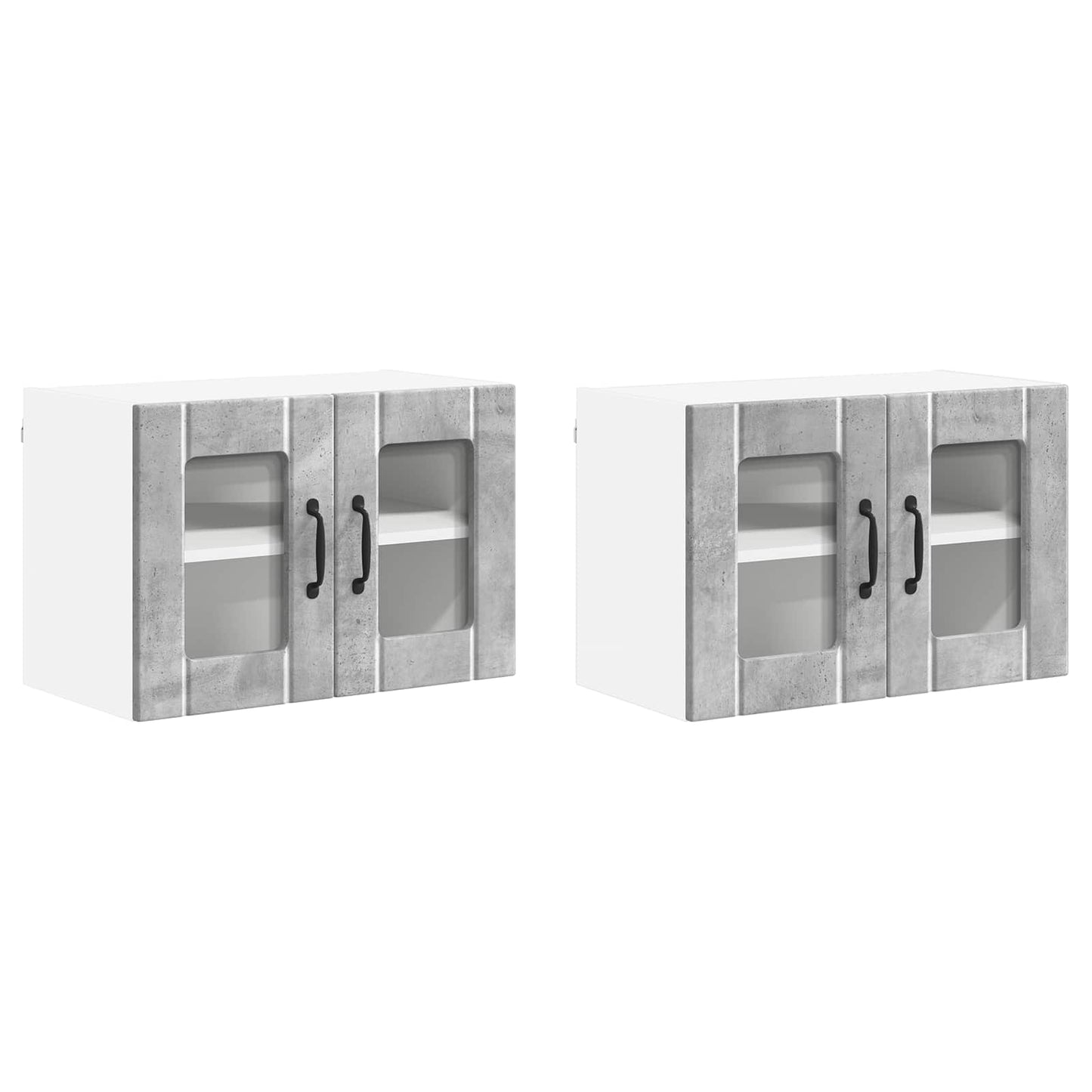 vidaXL Κρεμαστό ντουλάπι κουζίνας 2 pcs Σκυρόδεμα Γκρι 60 x 31 x 40 εκ