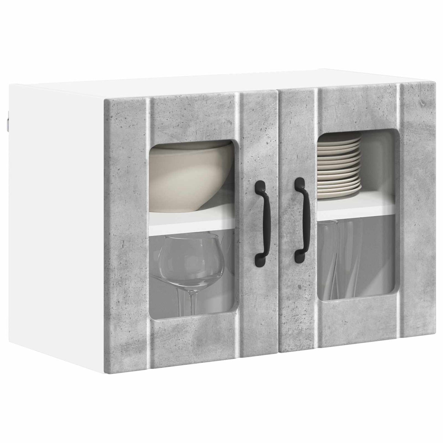 vidaXL Κρεμαστό ντουλάπι κουζίνας 2 pcs Σκυρόδεμα Γκρι 60 x 31 x 40 εκ