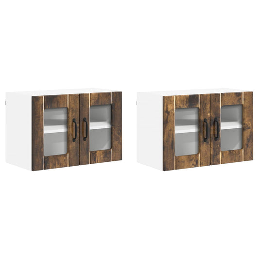 vidaXL Ραφιέρα τοίχου LUCCA 2 pcs Καπνισμένο Ξύλο Δρυός