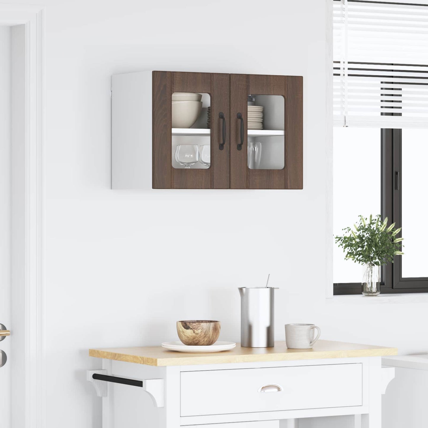 vidaXL Ραφιέρα τοίχου LUCCA Καφέ Ξύλο Δρυός 60 x 31 x 40 εκ